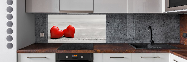 Crédence de cuisine en verre Coeurs sur bois