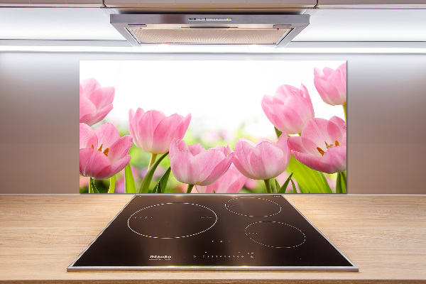 Crédence en verre avec motif Tulipes roses