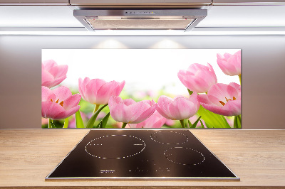 Crédence en verre avec motif Tulipes roses