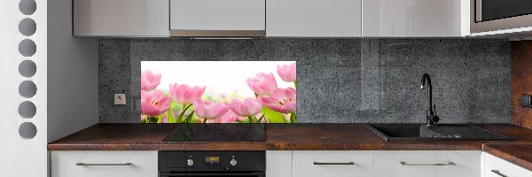 Crédence en verre avec motif Tulipes roses
