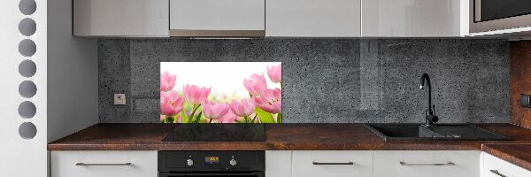 Crédence en verre avec motif Tulipes roses