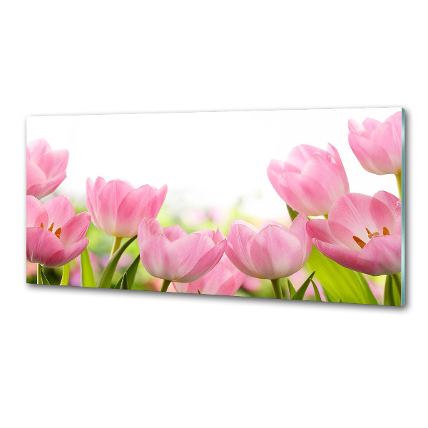 Crédence en verre avec motif Tulipes roses
