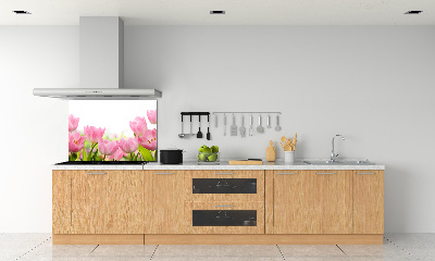 Crédence en verre avec motif Tulipes roses