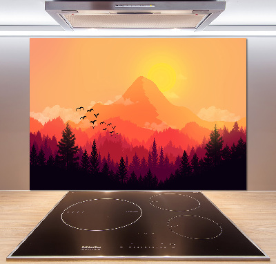 Panneau crédence cuisine Paysage de montagne