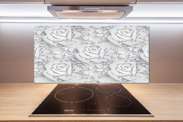 Crédence cuisine en verre Roses design