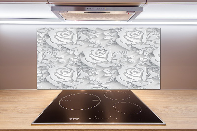 Crédence cuisine en verre Roses design