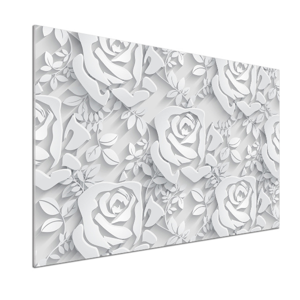 Crédence cuisine en verre Roses design