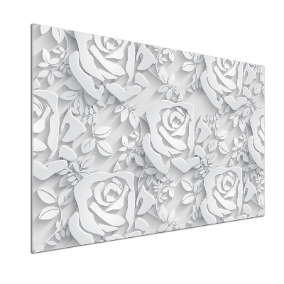 Crédence cuisine en verre Roses design
