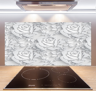 Crédence cuisine en verre Roses design