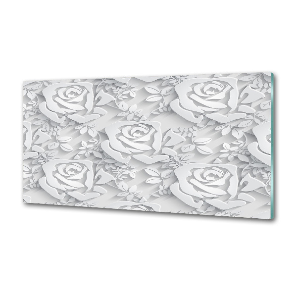 Crédence cuisine en verre Roses design