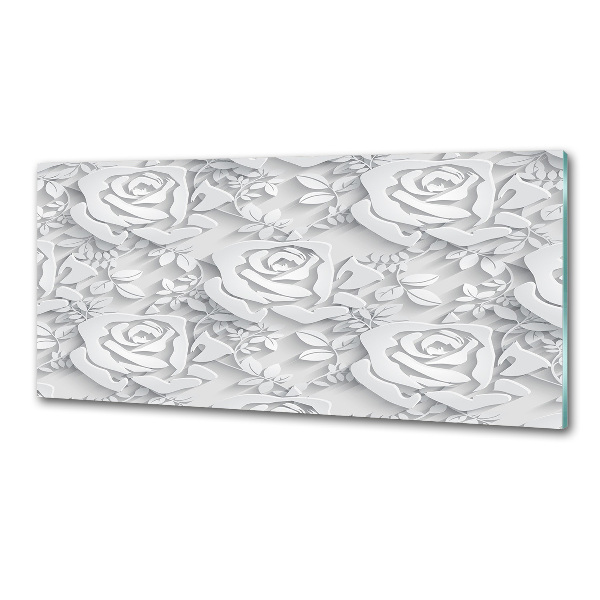 Crédence cuisine en verre Roses design