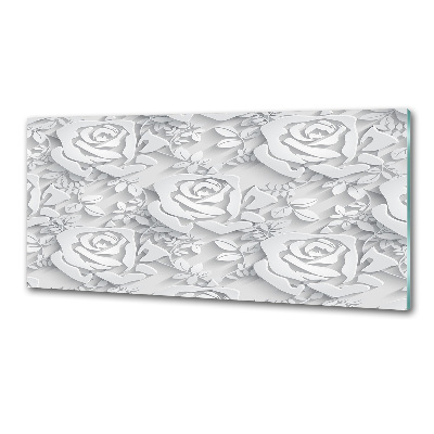 Crédence cuisine en verre Roses design
