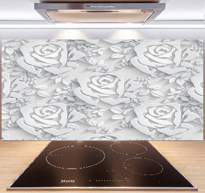 Crédence cuisine en verre Roses design