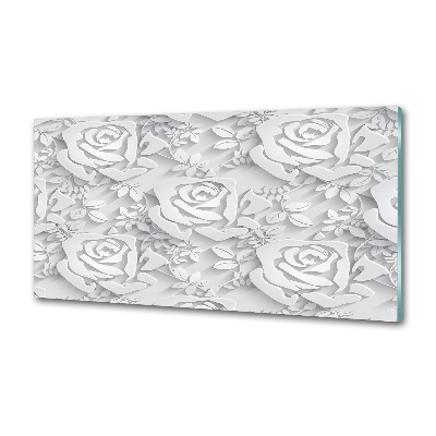Crédence cuisine en verre Roses design