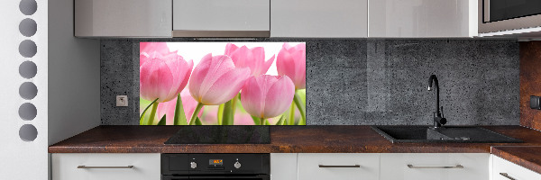 Panneau pour cuisine Tulipes roses