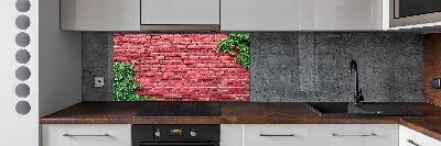 Crédence en verre avec motif Mur de briques