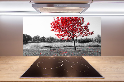 Panneau crédence cuisine Arbre rouge