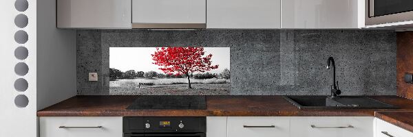 Panneau crédence cuisine Arbre rouge