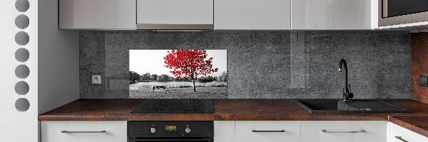 Panneau crédence cuisine Arbre rouge