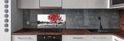 Panneau crédence cuisine Arbre rouge