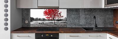 Panneau crédence cuisine Arbre rouge