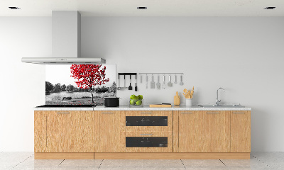 Panneau crédence cuisine Arbre rouge