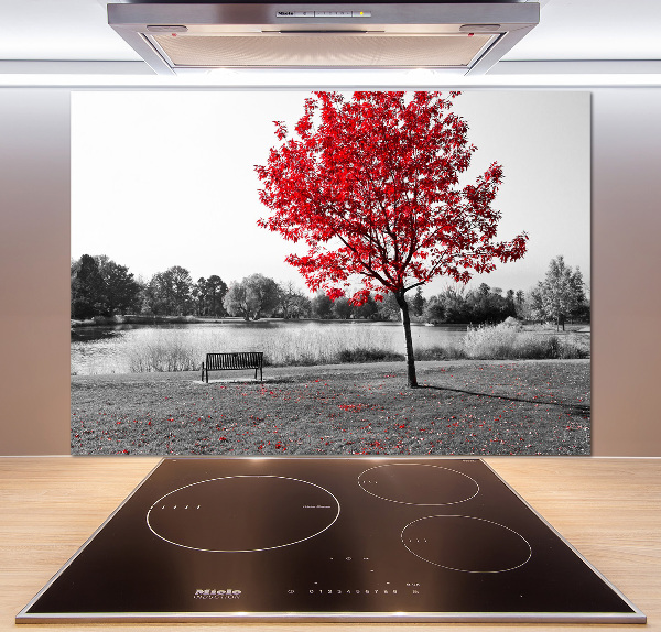 Panneau crédence cuisine Arbre rouge