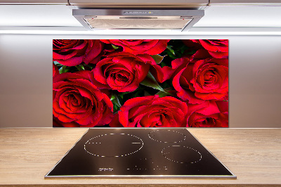 Crédence en verre cuisine Roses rouges
