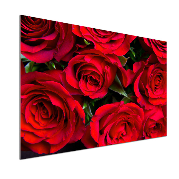 Crédence en verre cuisine Roses rouges