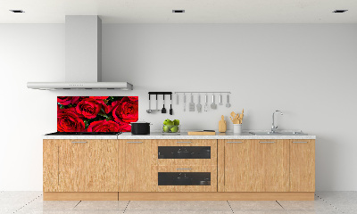 Crédence en verre cuisine Roses rouges