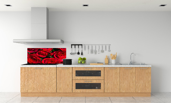 Crédence en verre cuisine Roses rouges