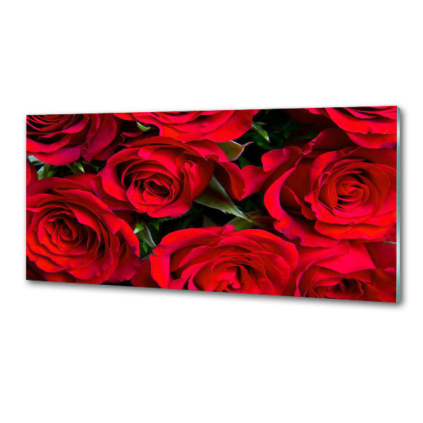 Crédence en verre cuisine Roses rouges