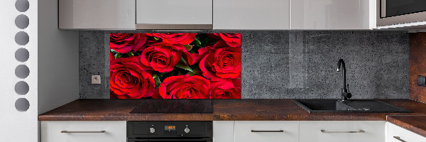 Crédence en verre cuisine Roses rouges