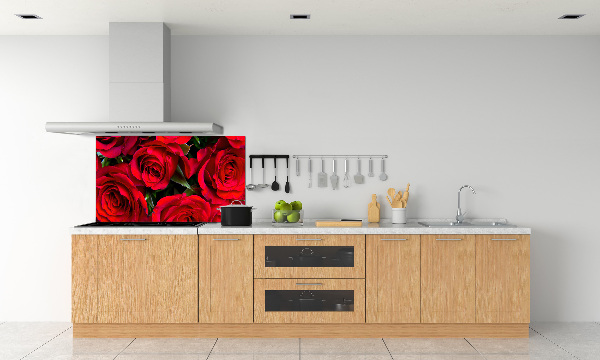 Crédence en verre cuisine Roses rouges