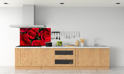 Crédence en verre cuisine Roses rouges