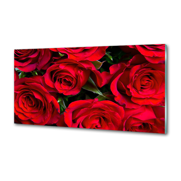Crédence en verre cuisine Roses rouges