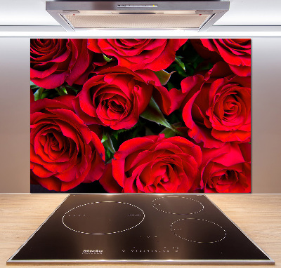 Crédence en verre cuisine Roses rouges