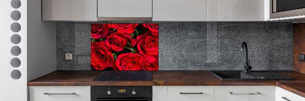 Crédence en verre cuisine Roses rouges