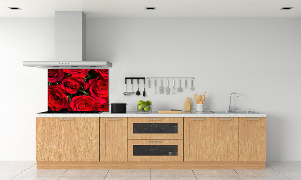 Crédence en verre cuisine Roses rouges