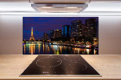 Crédence de cuisine en verre Paris la nuit