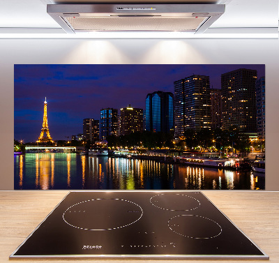 Crédence de cuisine en verre Paris la nuit