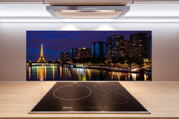 Crédence de cuisine en verre Paris la nuit