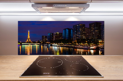 Crédence de cuisine en verre Paris la nuit
