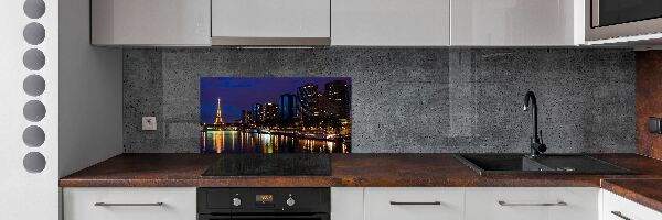 Crédence de cuisine en verre Paris la nuit