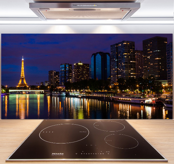 Crédence de cuisine en verre Paris la nuit
