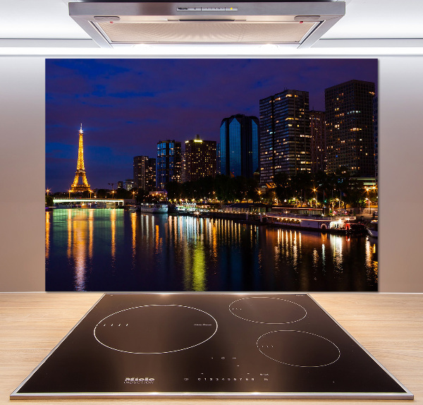 Crédence de cuisine en verre Paris la nuit