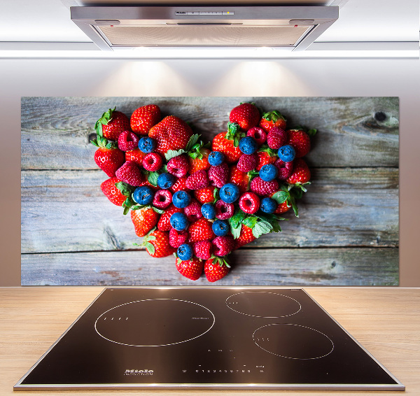 Panneau crédence cuisine Coeur en fruits