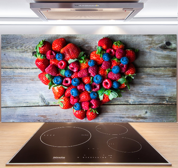 Panneau crédence cuisine Coeur en fruits