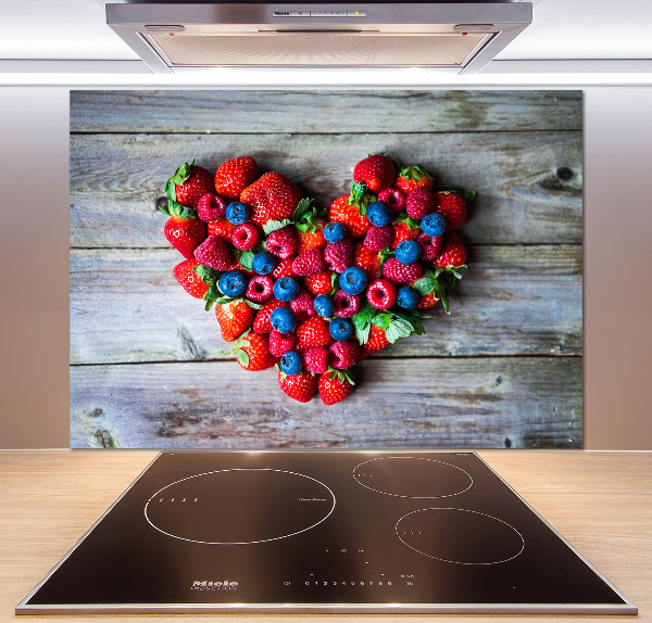 Panneau crédence cuisine Coeur en fruits
