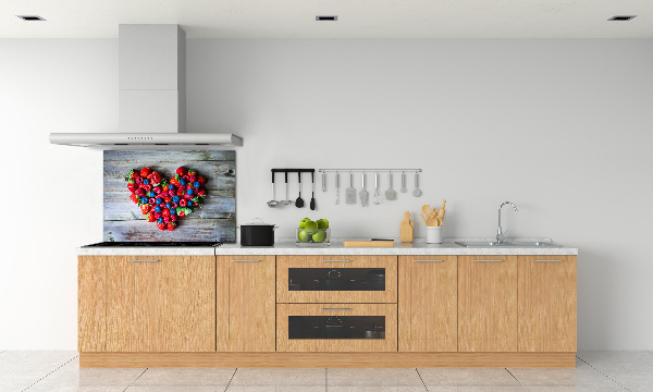 Panneau crédence cuisine Coeur en fruits